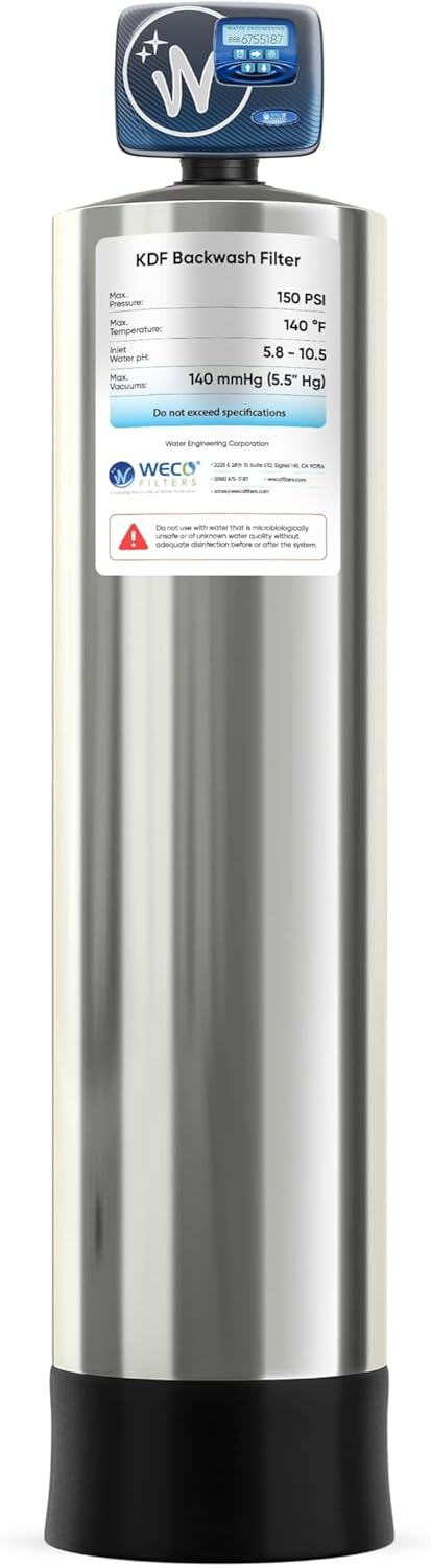 WECO Whole House Filter with KDF-85 For Hydrogen Sulfide and Iron Removal (KDF85-1465)