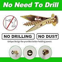Vista 4 de Kit de anclajes y tornillos autoperforantes para paneles de yeso, 2026 nuevos anclajes de pared resistentes, sin necesidad de perforación o agujeros