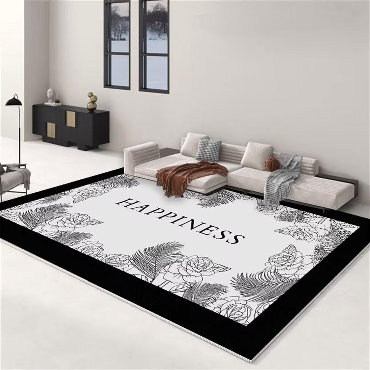 Tapis noir de chambre ado fille pour créer un coin lecture doux et confortable