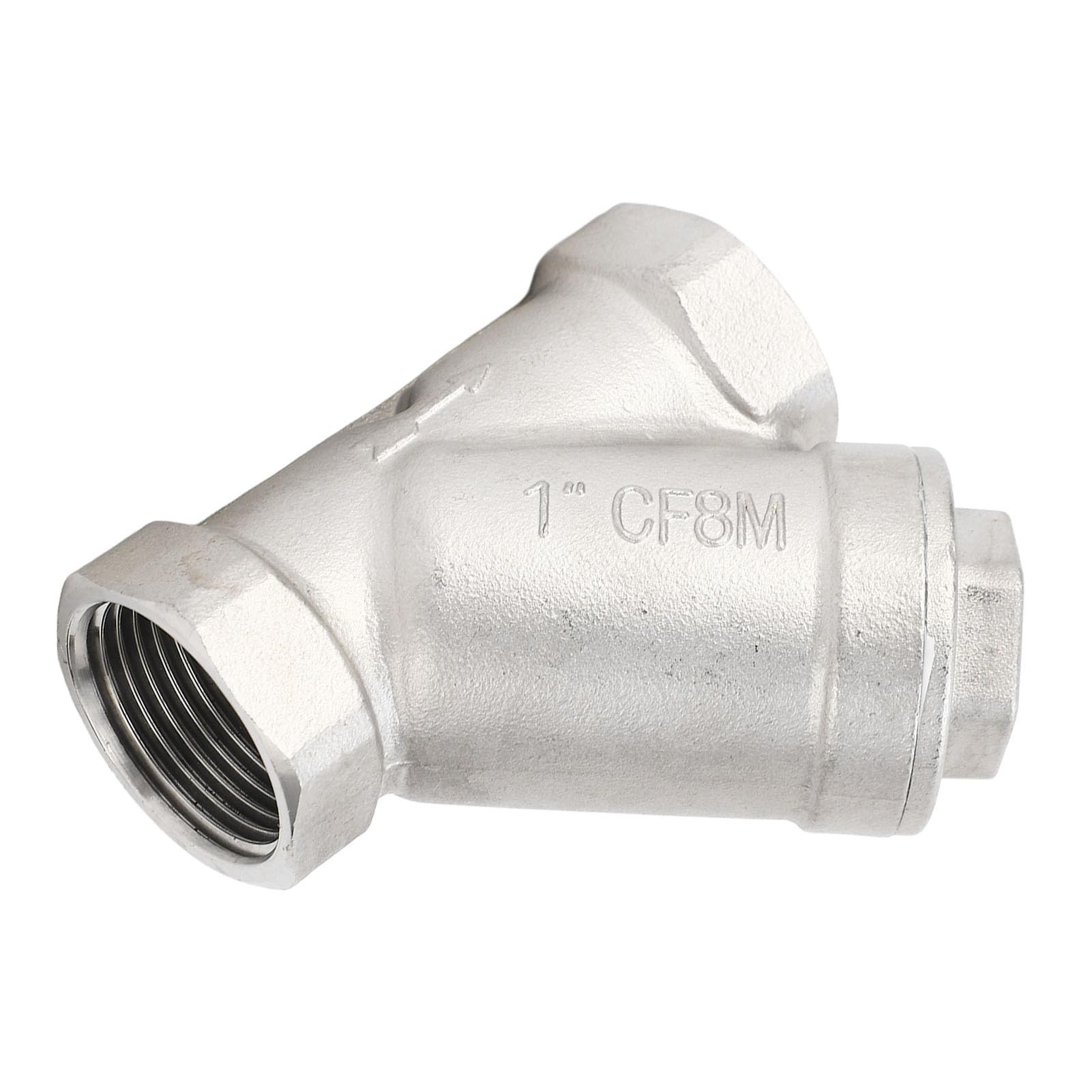 Y Type Strainer, 1 Inch DN25 Female Thread Y Shaped Strainer 304 Stainless Steel Y Shaped Filter Valve Pipe Filter Fitting for Water Oil Gas