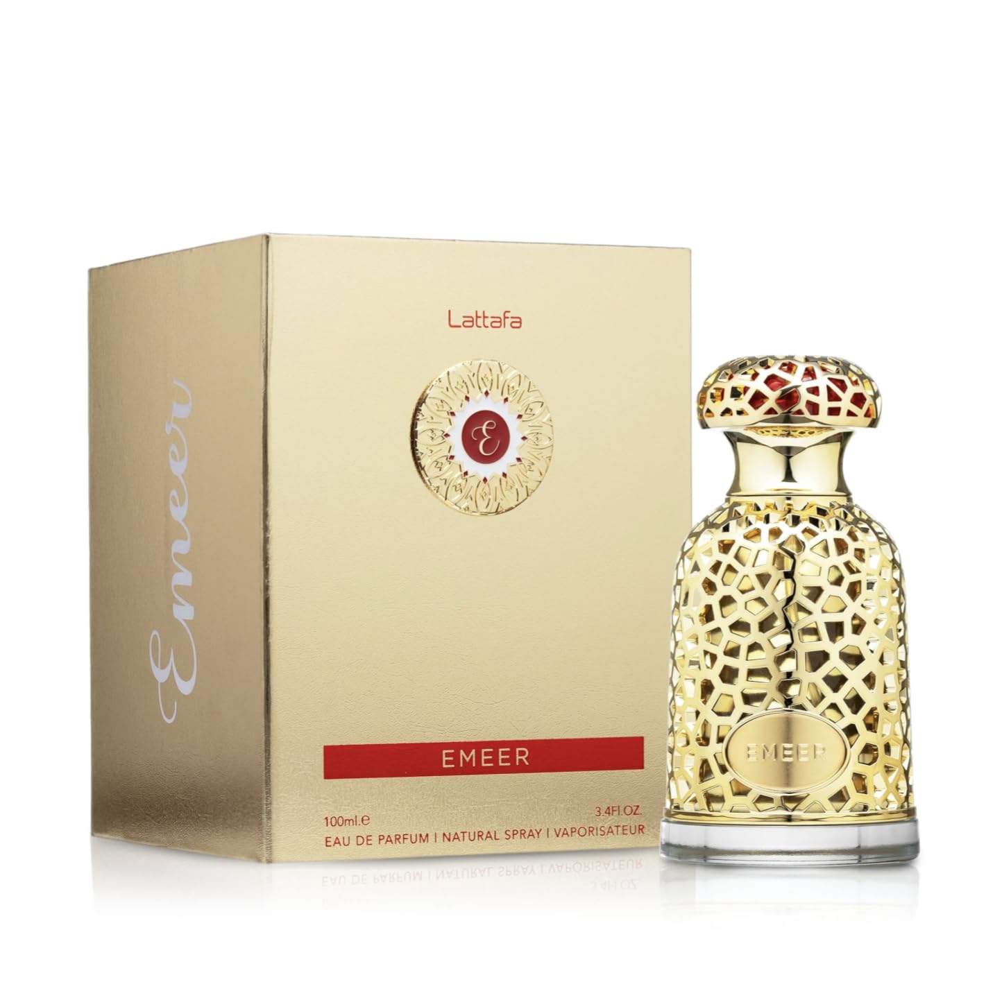 Perfume Emeer Eau de Parfum 100 ml, Perfume Árabe Unisex de Larga Duración, Incluye Atomizador Recargable 5ML, Fragancia Amaderada con Notas de Limón, Té Blanco y Ámbar Gris (Emeer)