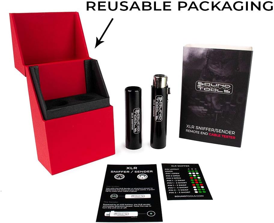 SoundTools XLR Sniffer/Sender Microphone Cable Remote End Cable Tester Tool, Small Portable (XLR, DMX, NL4) Audio Tester