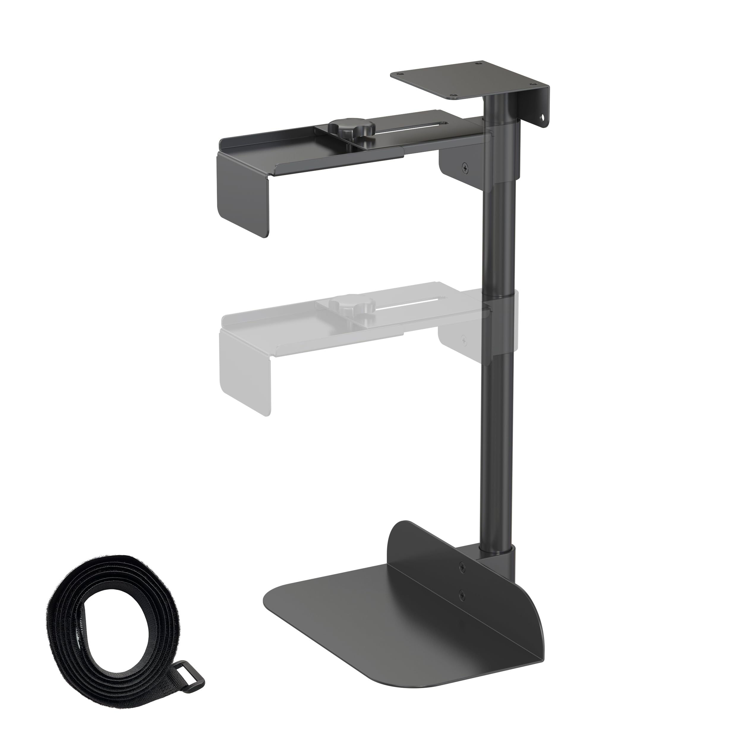 HFTEK PC Halterung Untertisch, CPU Halterung 360° drehbar, höhenverstellbar 12–49 cm, Breite 14–24 cm, Computerhalter für Gaming PC & Tower, bis 15kg - PH50B