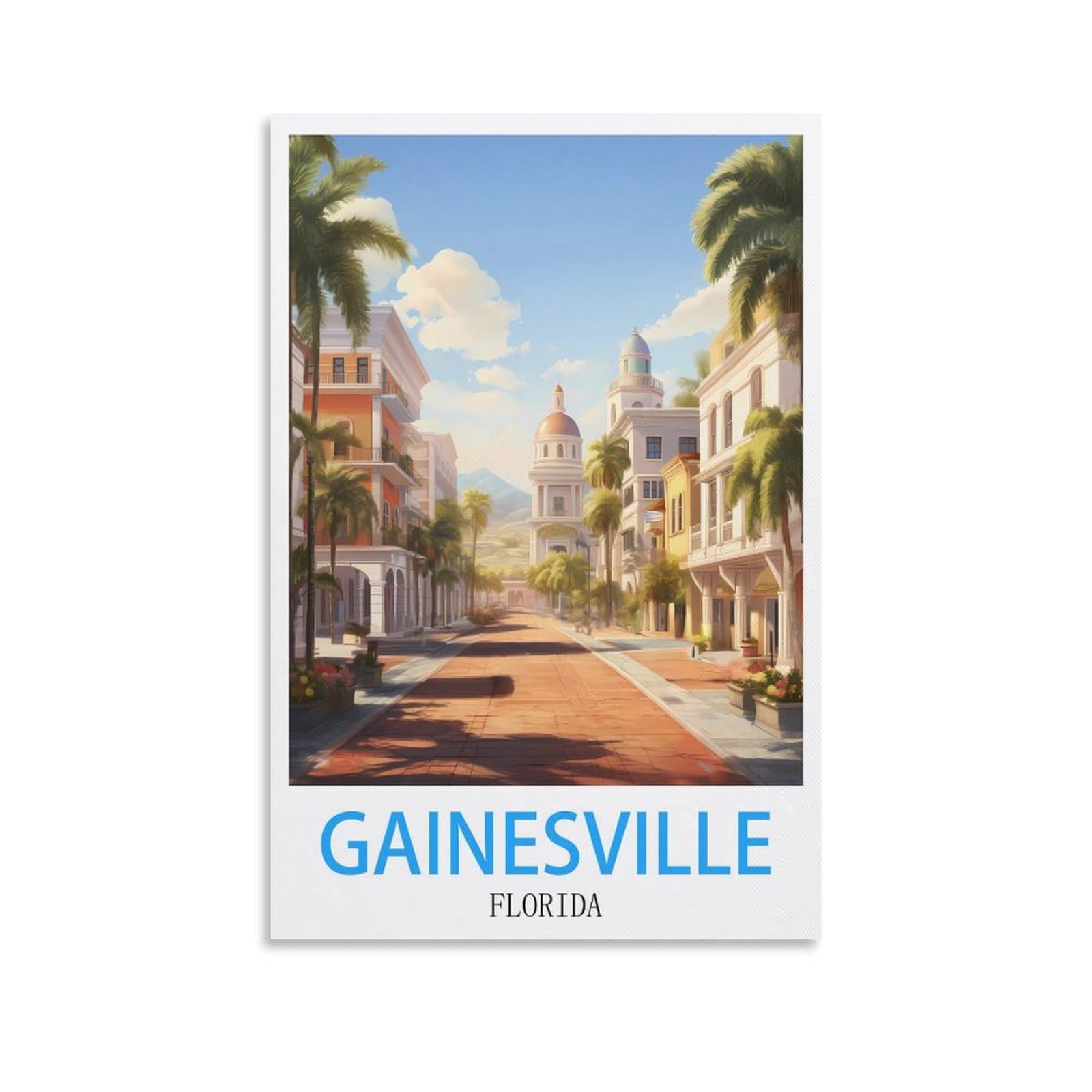 Metal Tin Sign,Gainesville Florida,Tin Sign Metal Retro Art Wall Poster for Home Club Garden Decor 15x30cm