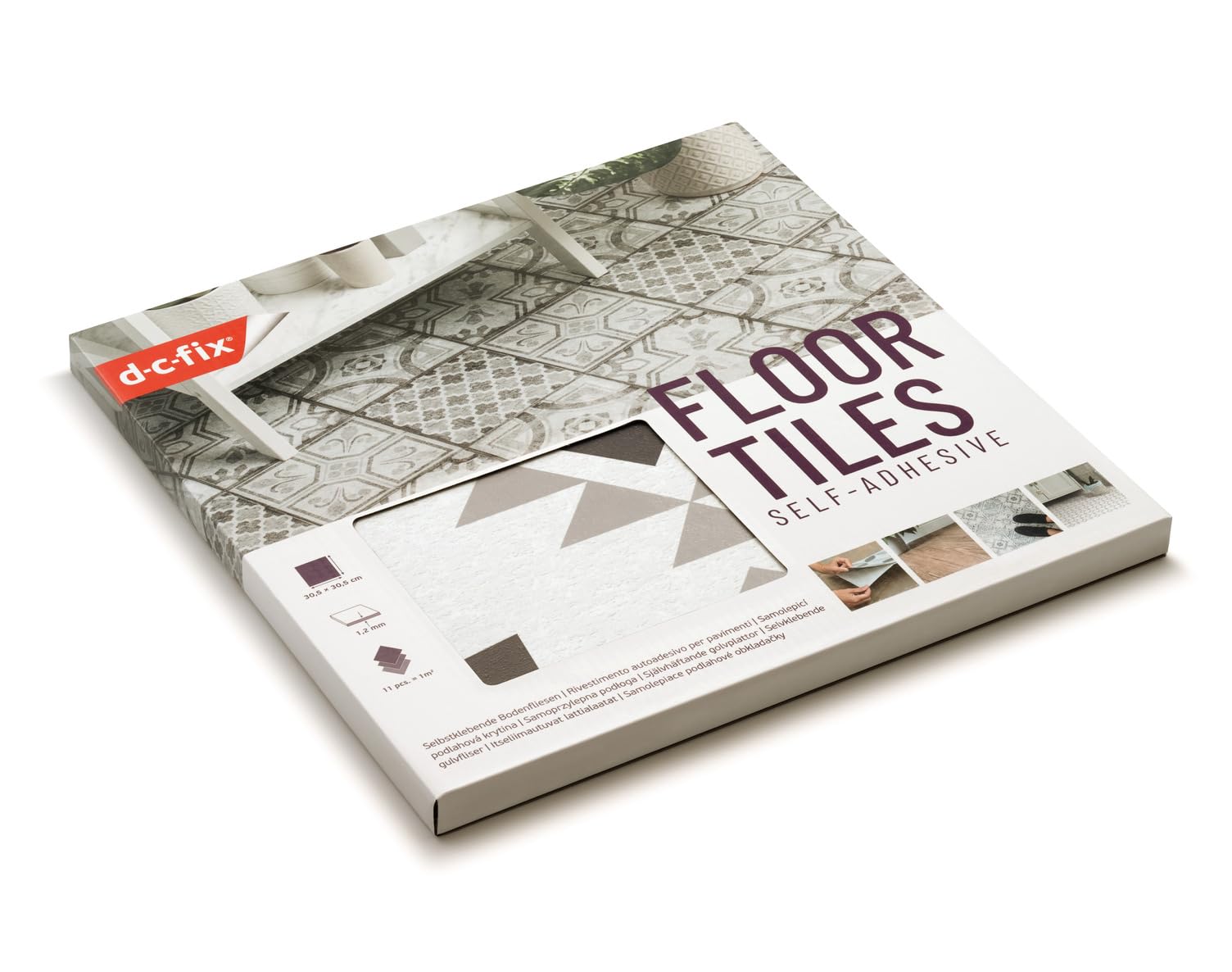 d-c-fix self Adhesive Floor Tiles Ethnic Style Patterned 11 Pack 30,5 cm x 30,5 cm - Peel and Stick Vinyl Stickers for Bathroom & Kitchen