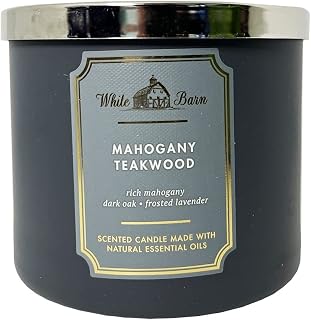 Bath & Body Works Mahogany Teakwood Scented Candle 14.5 oz Jar - Warm Comforting Unisex Fragrance for Romantic Ambiance