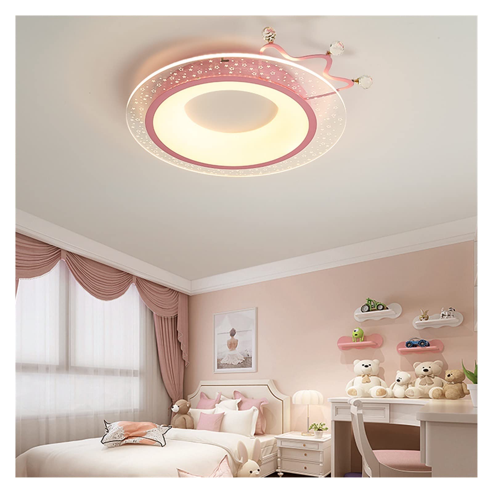 Lampa sufitowa do pokoju dziecięcego lampa sufitowa chłopiec dziewczyna lampa do sypialni ciepła żyrandol lampa LED prosta nowoczesna lampa do pokoju plafon (rozmiar : Roze)