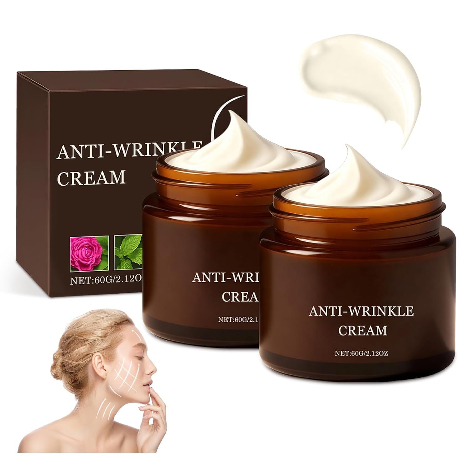 2PC Luxevéria Retinol Anti-Wrinkle Cream,...