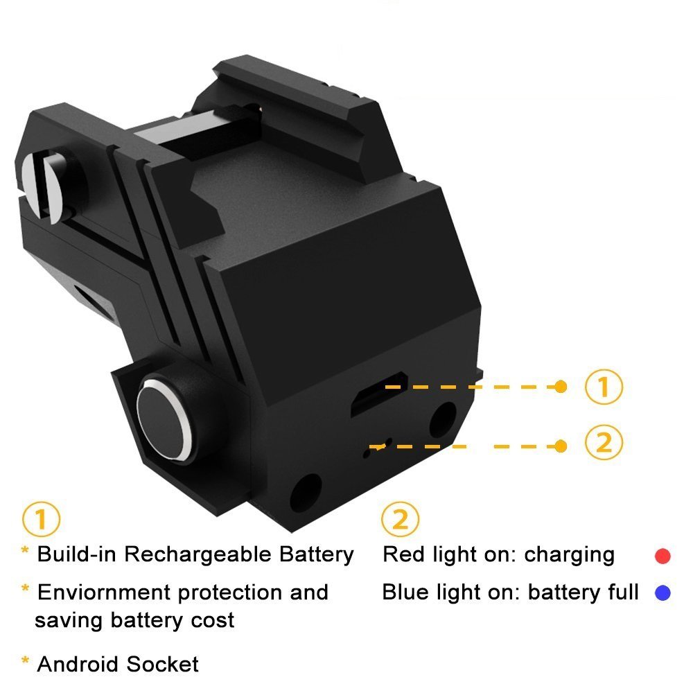 Ade Advanced Optics ALRL-2R Mini Sub Compact Tactical Rail Mount Low Profile Red Dot Laser Sight, Black