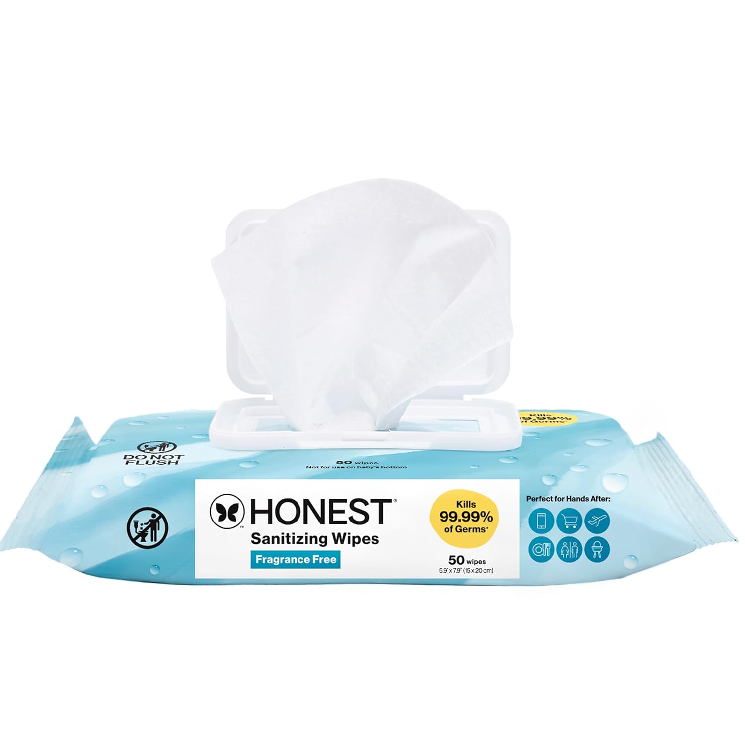The Honest Company Fragrance-Free Sanitizing Alcohol Wipes, Antibacterial with Aloe, Kills 99% of Germs, 150 Count - Image 12