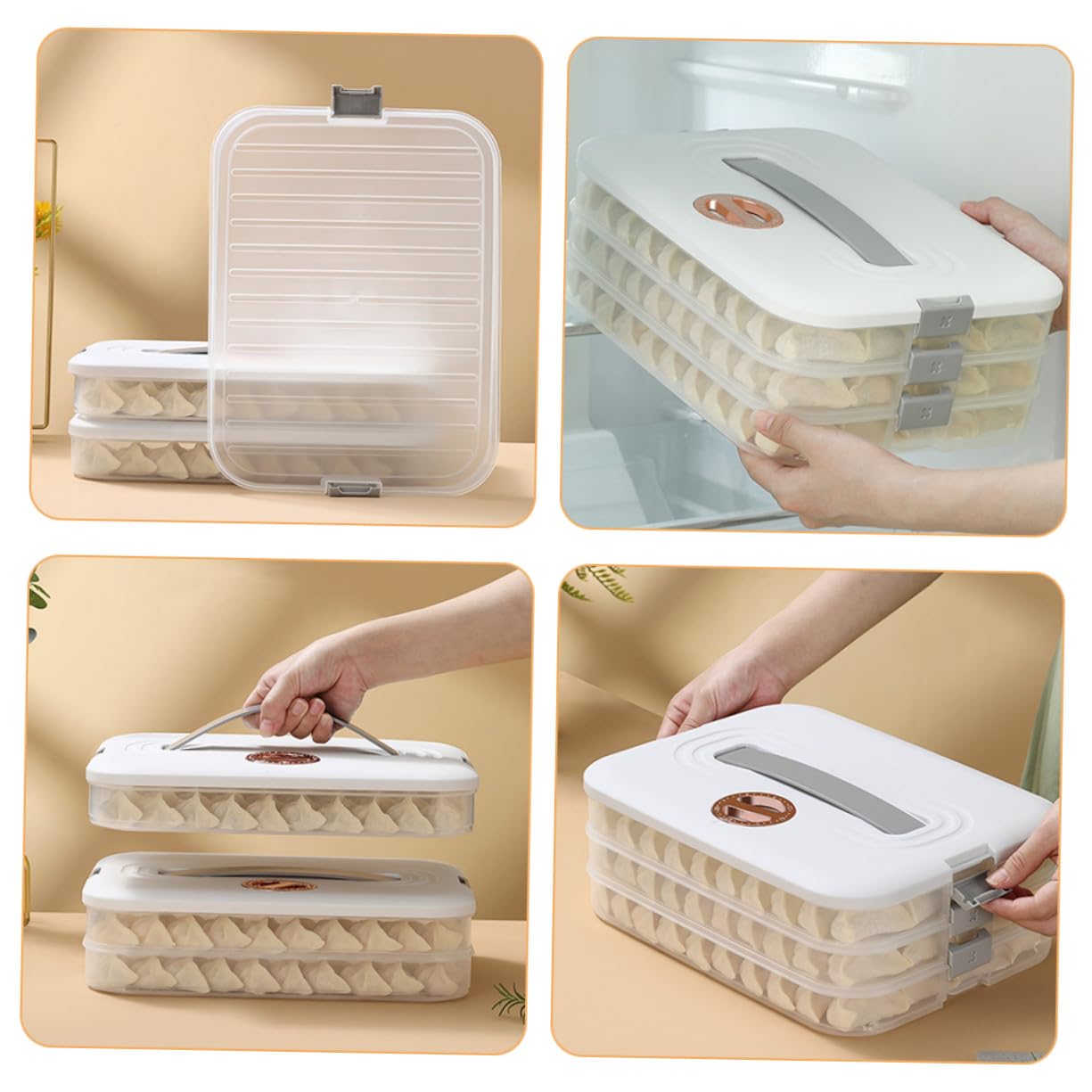 Gatuida Contenedor de Almacenamiento para Alimentos con Tapa de Pp, Resistente al Desgaste, Adecuado para Verduras y Comida en Cajones y Armarios