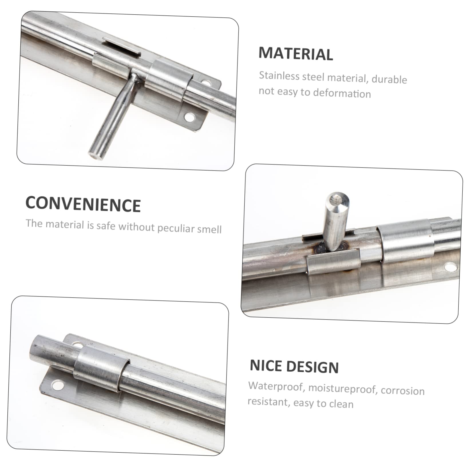 Serrure de Acier Inoxydable pour Porte Targette Robuste Durable pour Verrouillage de Porte Protection Maison