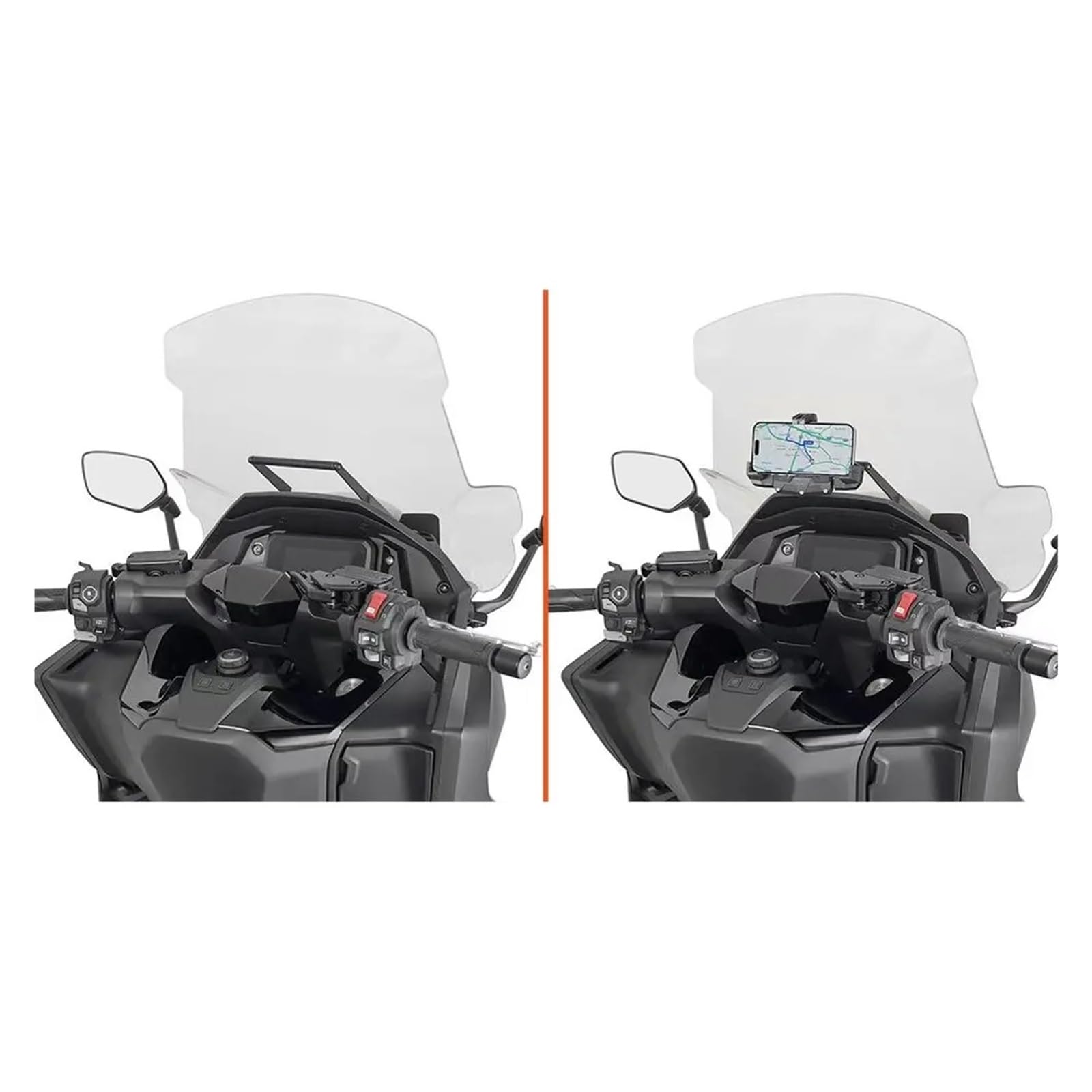 Barra Soporte Navegación para Forza 750 para NSS 750 2025-2026 Soporte para GPS Motocicleta Incluye Kit para Cámara Salpicadero para Teléfono Móvil(A)