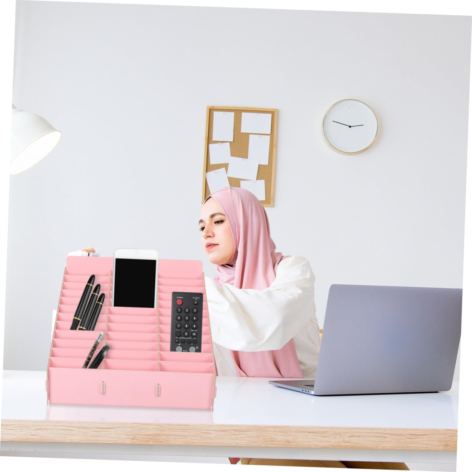 Levemolo Organizer da Scrivania in per Insegnanti Scatola Cellulari con Scomparti per Aula e Ufficio Contenitore Compatto per Oggetti e Accessori Design Resistente e