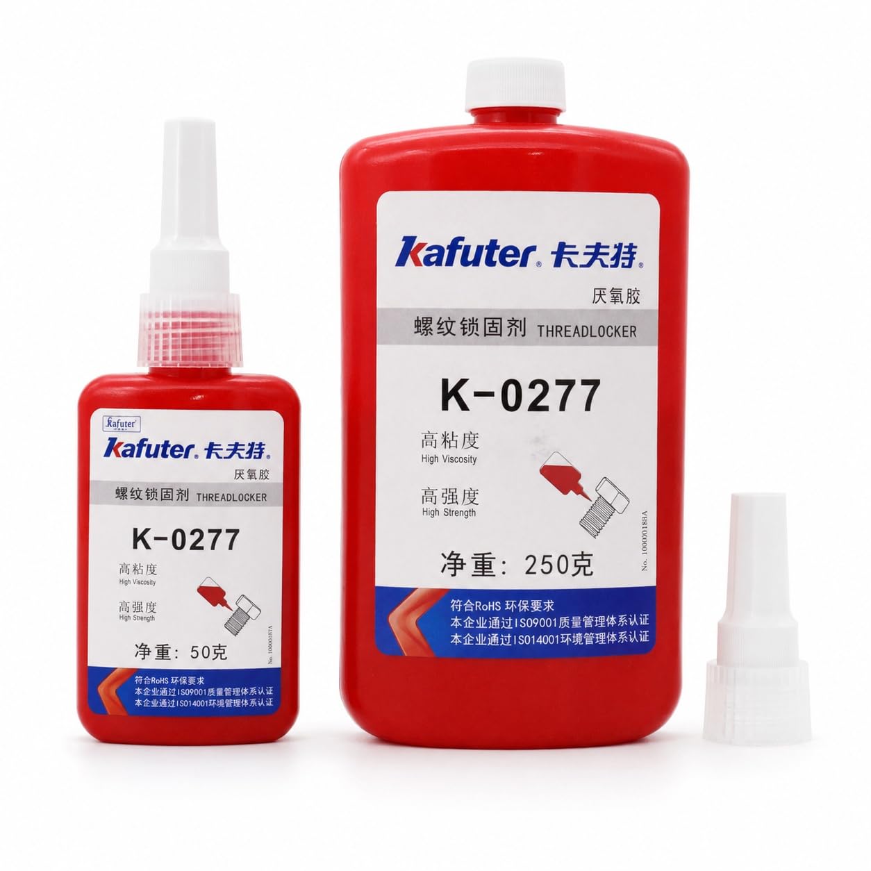 VIDOO Kafuter K-0277 Czerwony Żel Mocowania Wałów Przemysłowych, Żel Mocowania Śrub Metalowych, Nieosiadający Konstrukcyjny Środek Mocujący, Trwała Matryca Zapobiegająca Luzowaniu, 250g