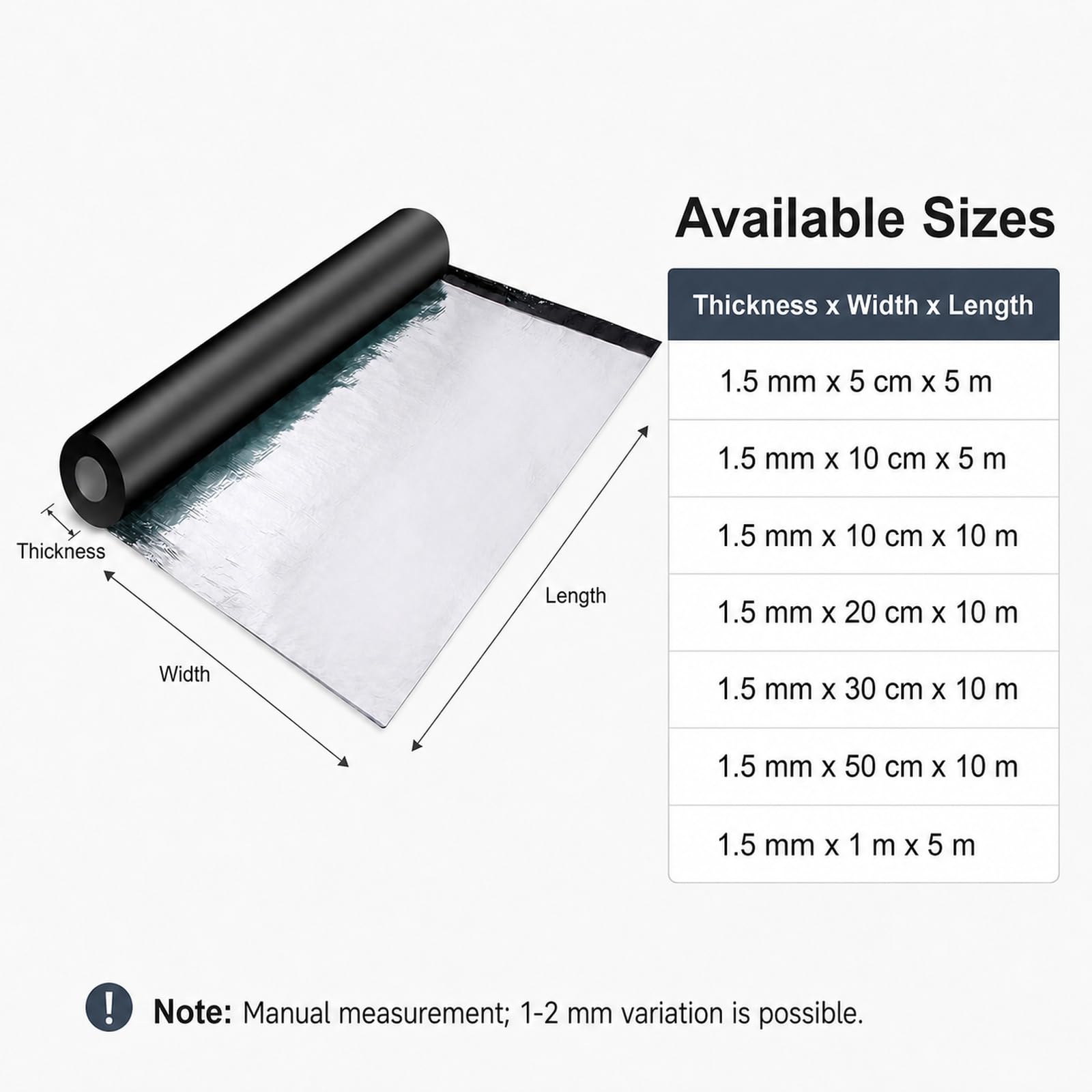 Autoadhesivas Tejas De Techo,Cinta de Aluminio Impermeable,Rollo Bituminoso Reparación Adhesiva,Cinta de Butilo,Aislamiento térmico,para reparación de Cubierta y Fisuras en Edificio