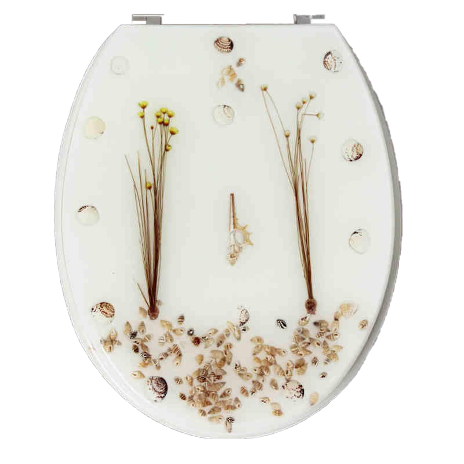 Soft Close Toilet Seat, Transparent Resin Toilet Seat Soft Close for U V O Type Toilets 33-39x42-49cm Multicolor Pack of 1(L Style)