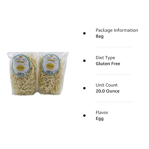 Miniatura 2 de Doble yema sin gluten, fideos medianos de huevo, bolsa de 10 onzas (paquete de 2)