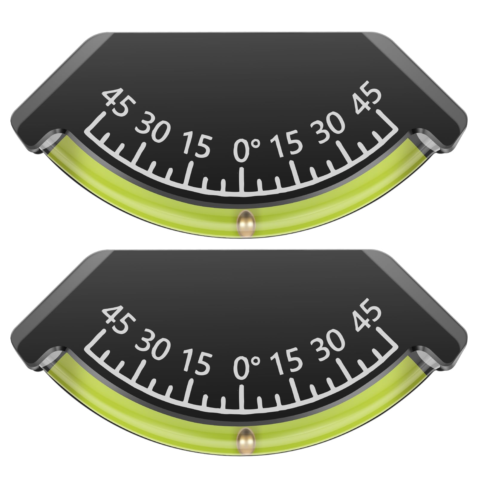 2Pcs RV Inclinometer Level 45° with Brass Ball for Camper Trailer Leveling Shockproof Housing