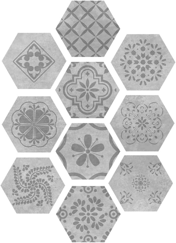 Floor Sticker Bathroom Toilet Decoration Bath Adhesive Laminate PVC Vinyl Flooring Sheet (D 20cmx23cm)