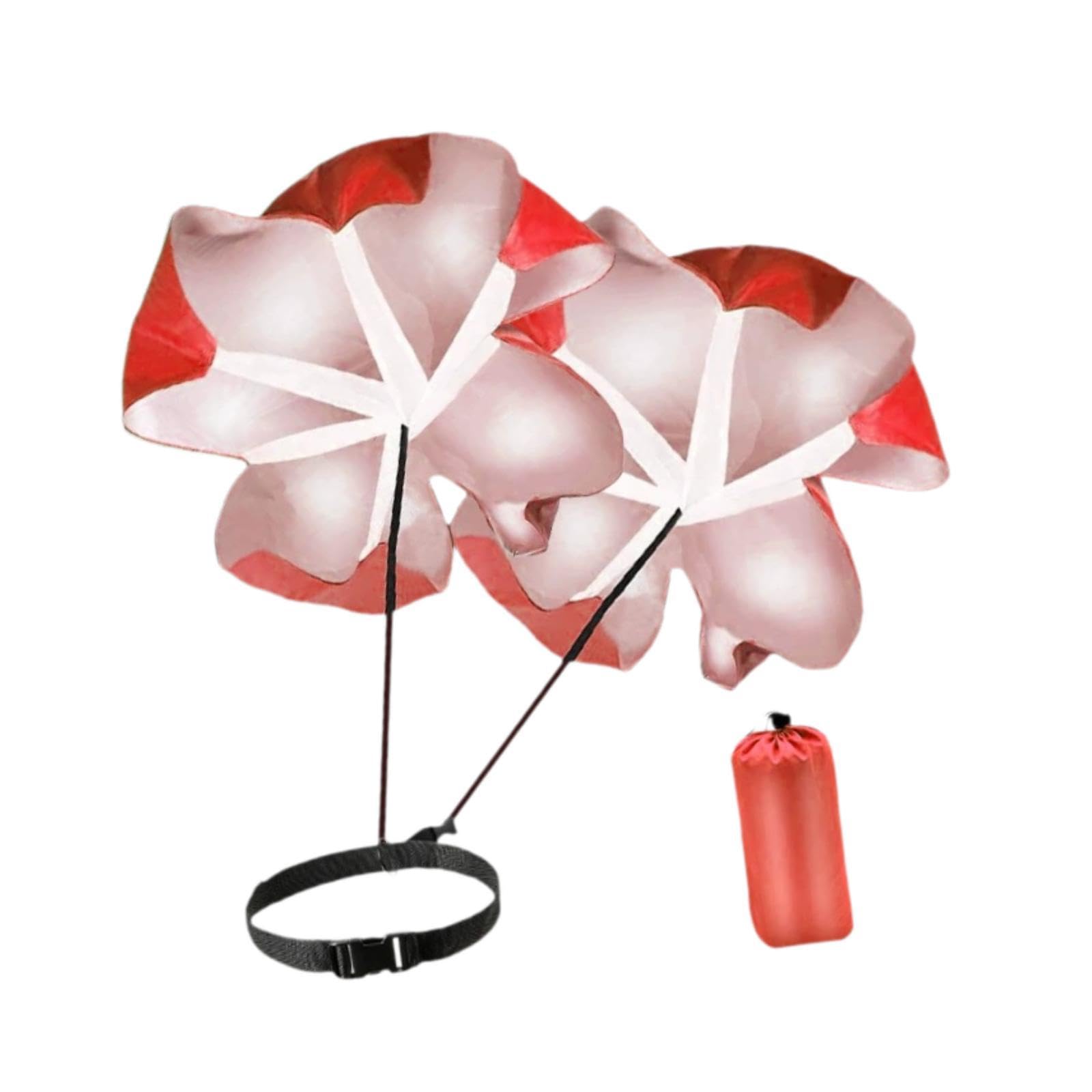 Colaxi Running Speed Chute 57 inch Weight Bearing Power Training Resistance Parachute Powerchute Umbrella Core Strength Stamina, Red