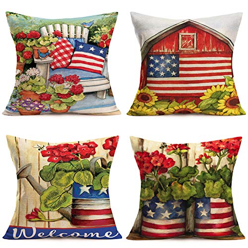 Patriotic American Flag Cushion Covers