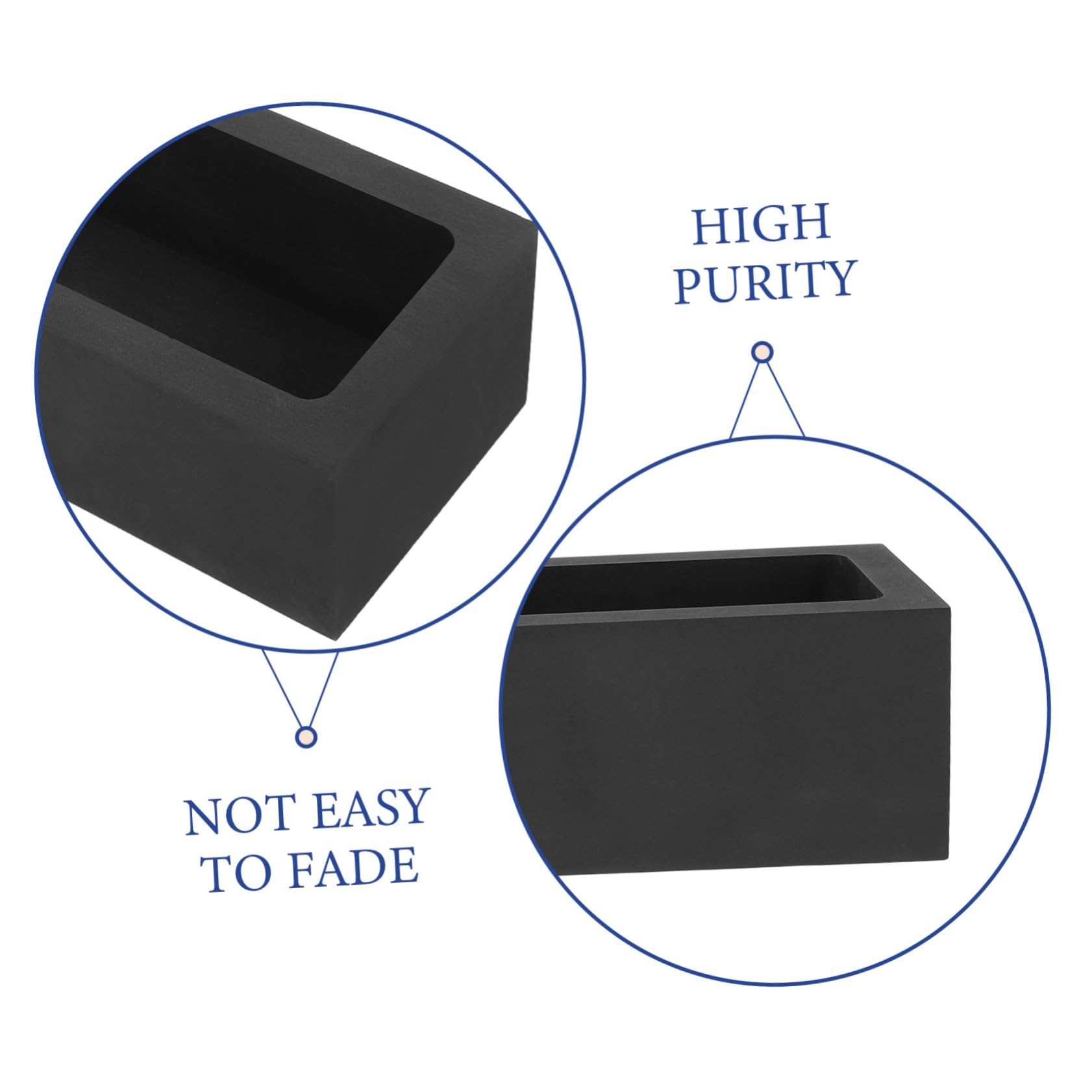 Angoily Creuset et Précision D'ingénierie 5kg en Graphite Noir Performance Antiadhésive pour Fonderie de Bijoux en Métaux Précieux Adaptée la Coulée en Atelier