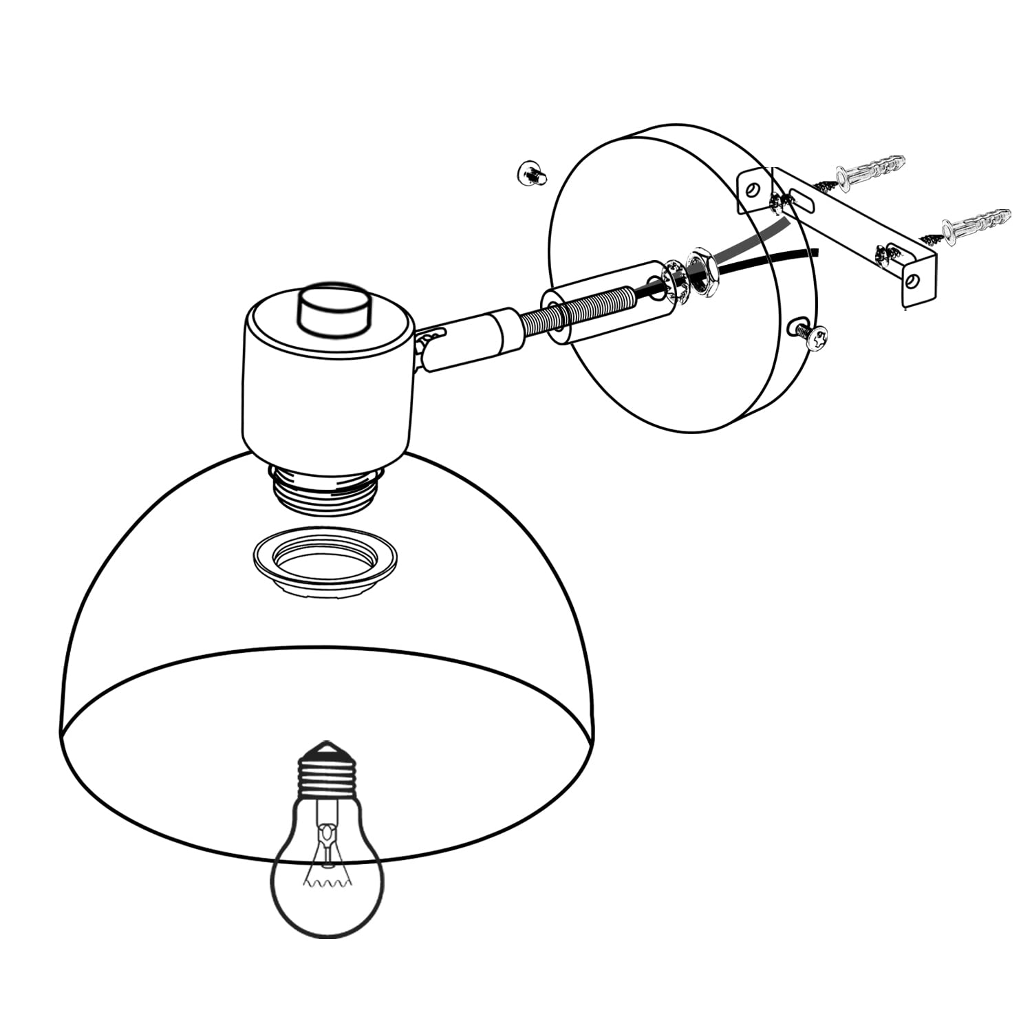 Applique Murale Industrielle Vintage Lampe Murale Interieur Sconce Rétro Luminaire Applique Abat-jour E27 Ø15CM pour Salle à Manger Escalier Chambre Cuisine Café(2pcs blanc)