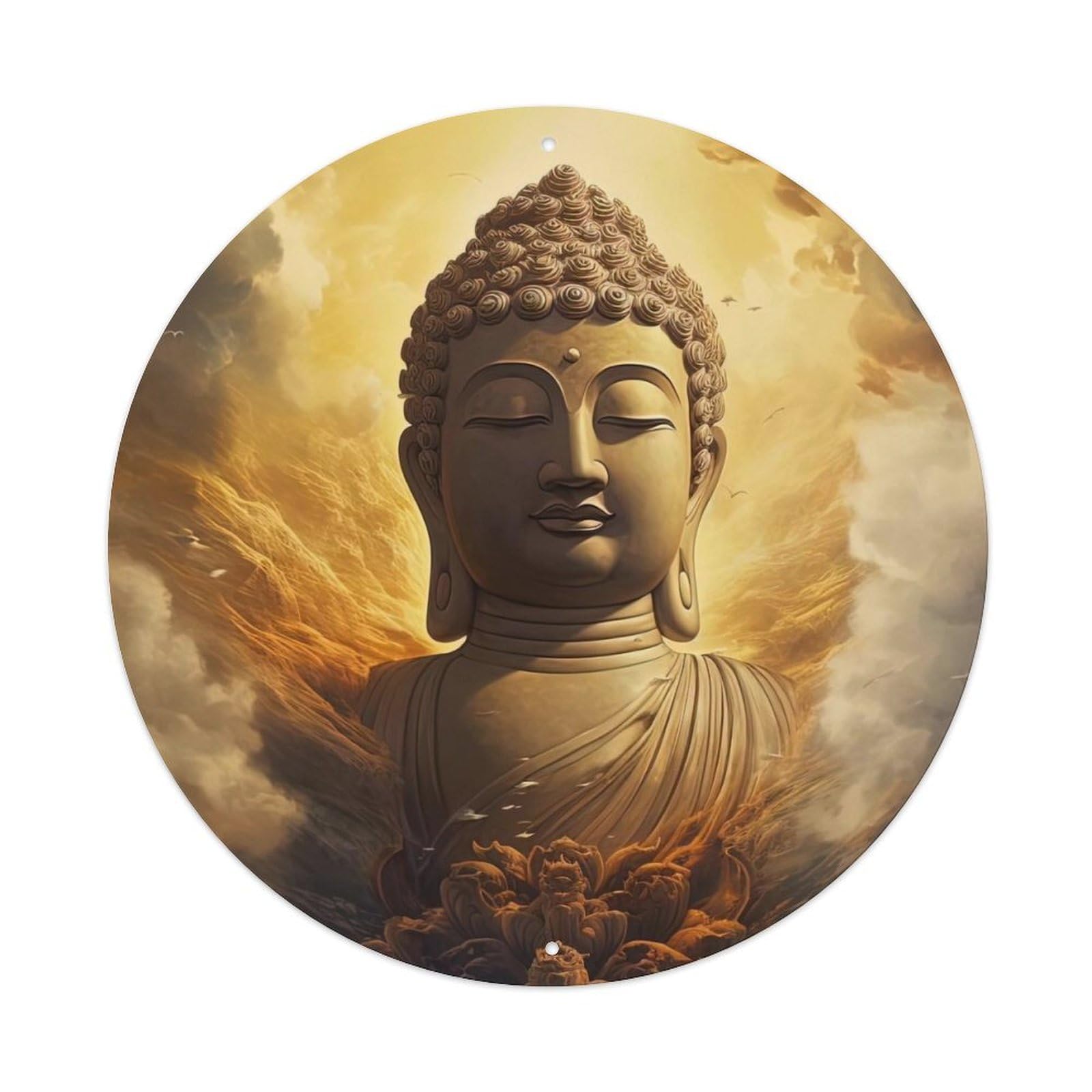 Buddhism Buddha Above The Clouds Metal Tin Sign
