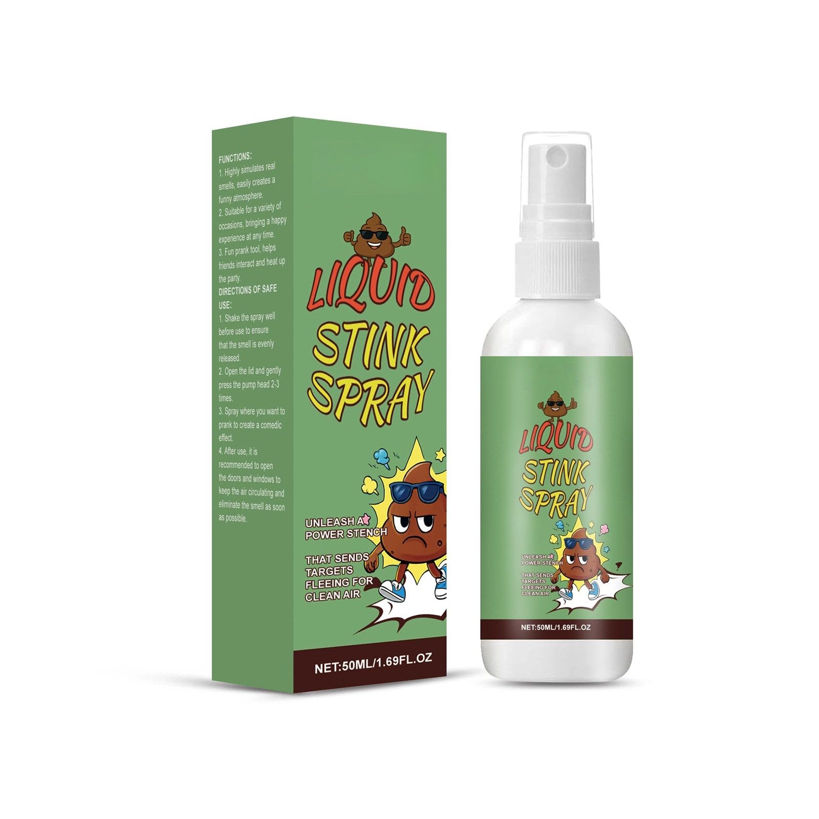 Spray Extra Strong - Fart Bomb 50ml - Liquid Assfart Spray - Smells Like Really 'Bad' - Stink Bomb - Stink Bomb - - Hilarious & Pranks for Adults or Kids (Mint Green, 50ml)