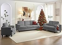 Vista 14 de Mjkone Juego de sofás de 3 piezas, sofás seccionales de 3 asientos y sofá biplaza con sillón, sofás de 82 pulgadas de ancho para sala de estar, sofá