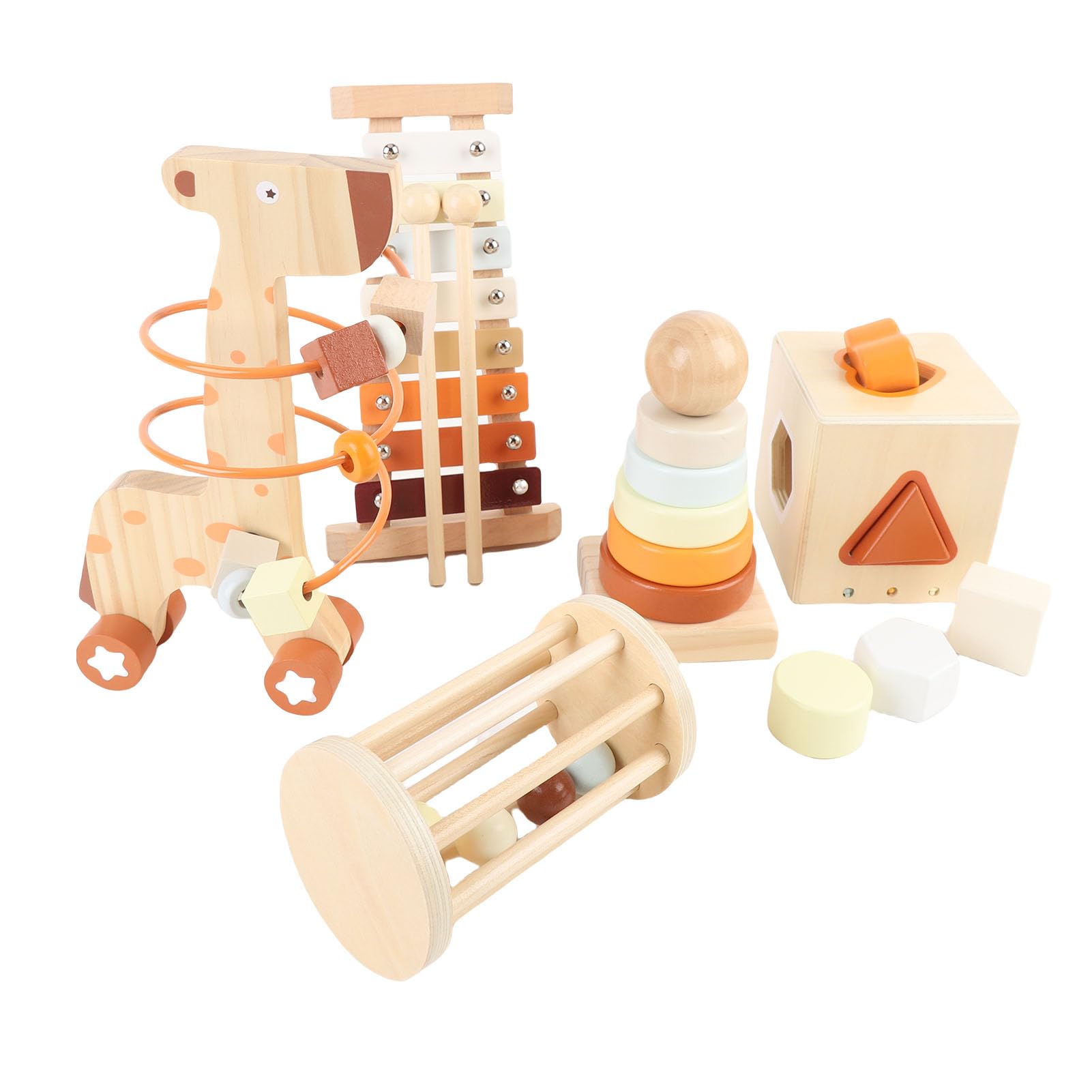 Set Musicale a Percussione in Legno, Giocattolo per Bambini per l'educazione Precoce, Kit di Strumenti Musicali per Bambini, Ideale per l'interazione Genitore-figlio e la Coltivazione del