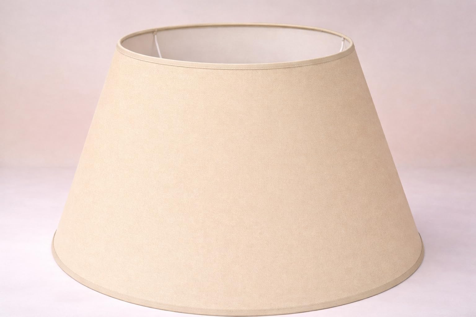 50 cm Pantalla Cono, Tela de Algodón, respaldo de PVC Blanco, Producto Hecho a Mano, para Lámpara de Mesa, Lámpara de Pie (Crema)