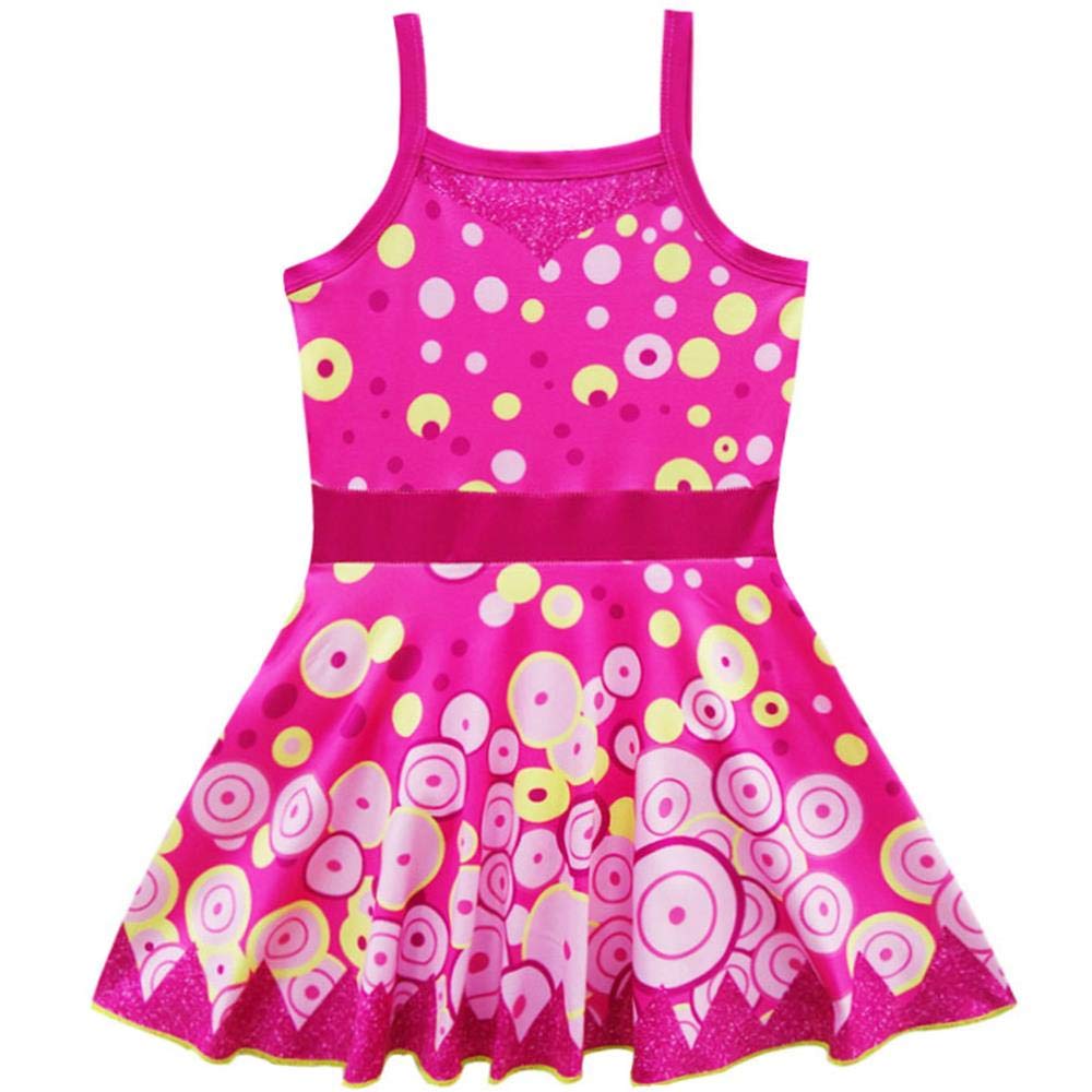 Lito Angels Mia and Me Yuko Swimming Costume with Skirt One Piece Swimsuit Swimwear Swim Dress for Kids Girls, Age 2-3 Years, Hot Pink/Yellow, A - Hot Pink Mia, 9-10 Years