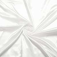 Vista 20 de Fynite Tela de satén Charmeuse 5 yardas 44 pulgadas de ancho Tela de tela suave y brillante, satén sedoso para vestido de novia de novia