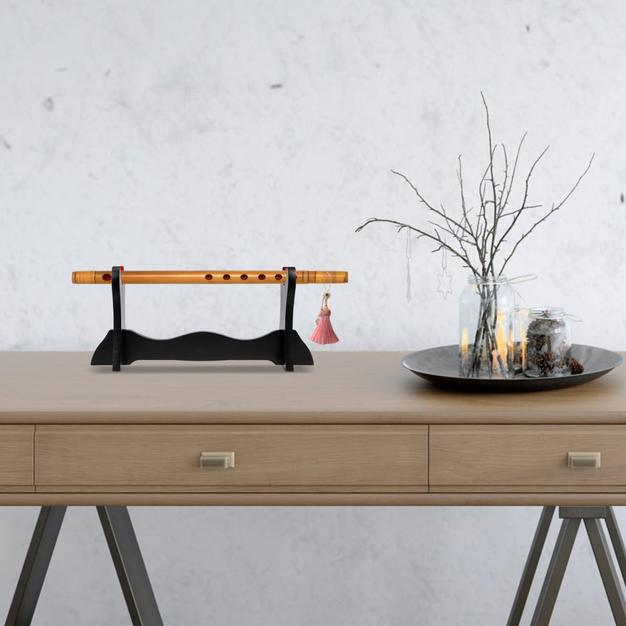 balacoo Flute Display Stand Standing Easels for Display Flute Show Stand Holder Household Flute Holder Holder Flute Storage Holder Monitor Holder Black