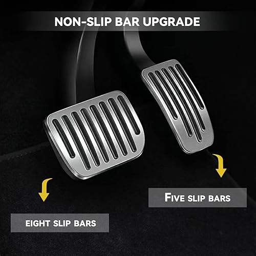 Miniatura 5 de Almohadillas de pedales para Tesla Modelo 3 Modelo Y, cubierta de pedal de freno de acelerador, accesorios de cubiertas de pedal de aluminio para