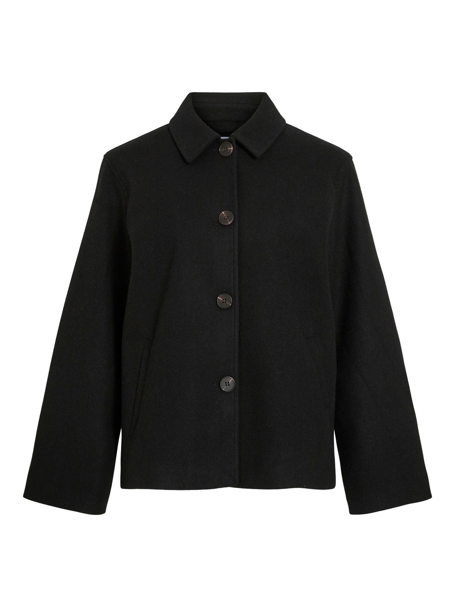 Vila Women's Viclaudia L/S Jacket Noos, black beauty, 10