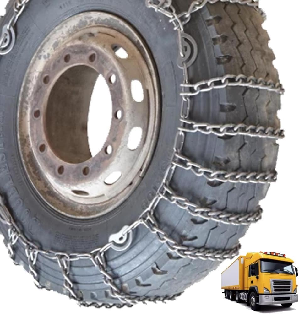 2pcs 9mm Heavy Duty Snow Tire Chains for Suv Pickup Trucks and AVT Traction Chains Manganese Skid Design for Snow,Mud,Ice and Sand Reliable Grip 11.00-20 2pcs 295/70R22.5
