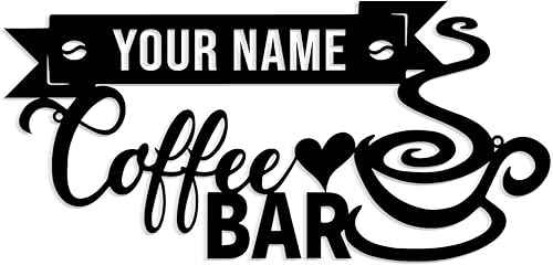 Letrero de metal de café, nombre personalizado de la barra de café, decoración de arte de pared, decoración de pared de cocina
