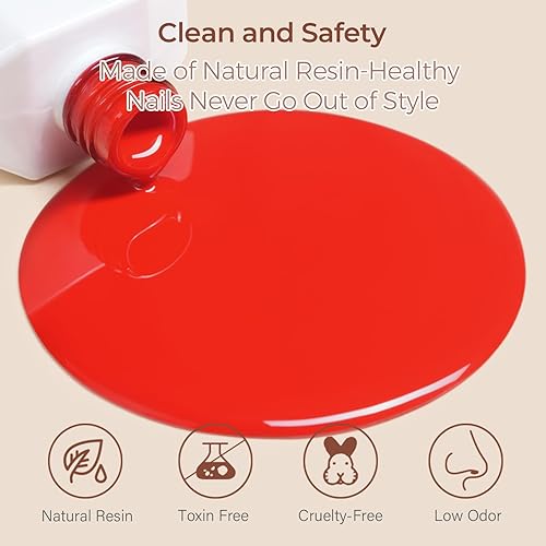 Miniatura 5 de AILLSA Esmalte de uñas de gel rojo Hot Lady Valentine Bright Gel Polish Apple Candy Color Esmalte de gel de larga duración Soak Off U V Gel manicura