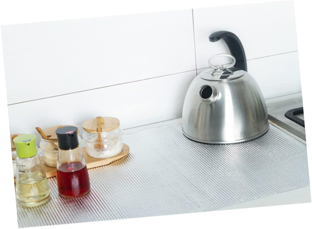 Oil Stain Resistant Mat Under Sink Mat Drawer Liner Non Adhesive Shelf Liner Non Adhesive Sink Protector Kitchen Cupboard Aluminum Foil Pad