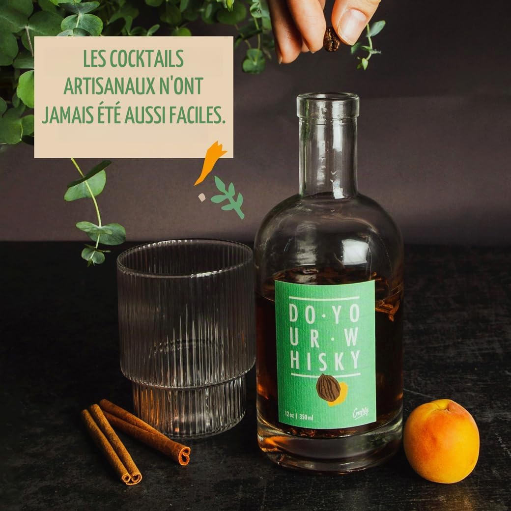 Kit D'infusion pour Whisky par Craftly | Infusions D'agrumes, D'épices Et De Plantes pour Cocktails Maison | Kit Alcool DIY | Cadeau Unique pour Hommes & Femmes | Cadeaux De Noël pour Elle & Lui