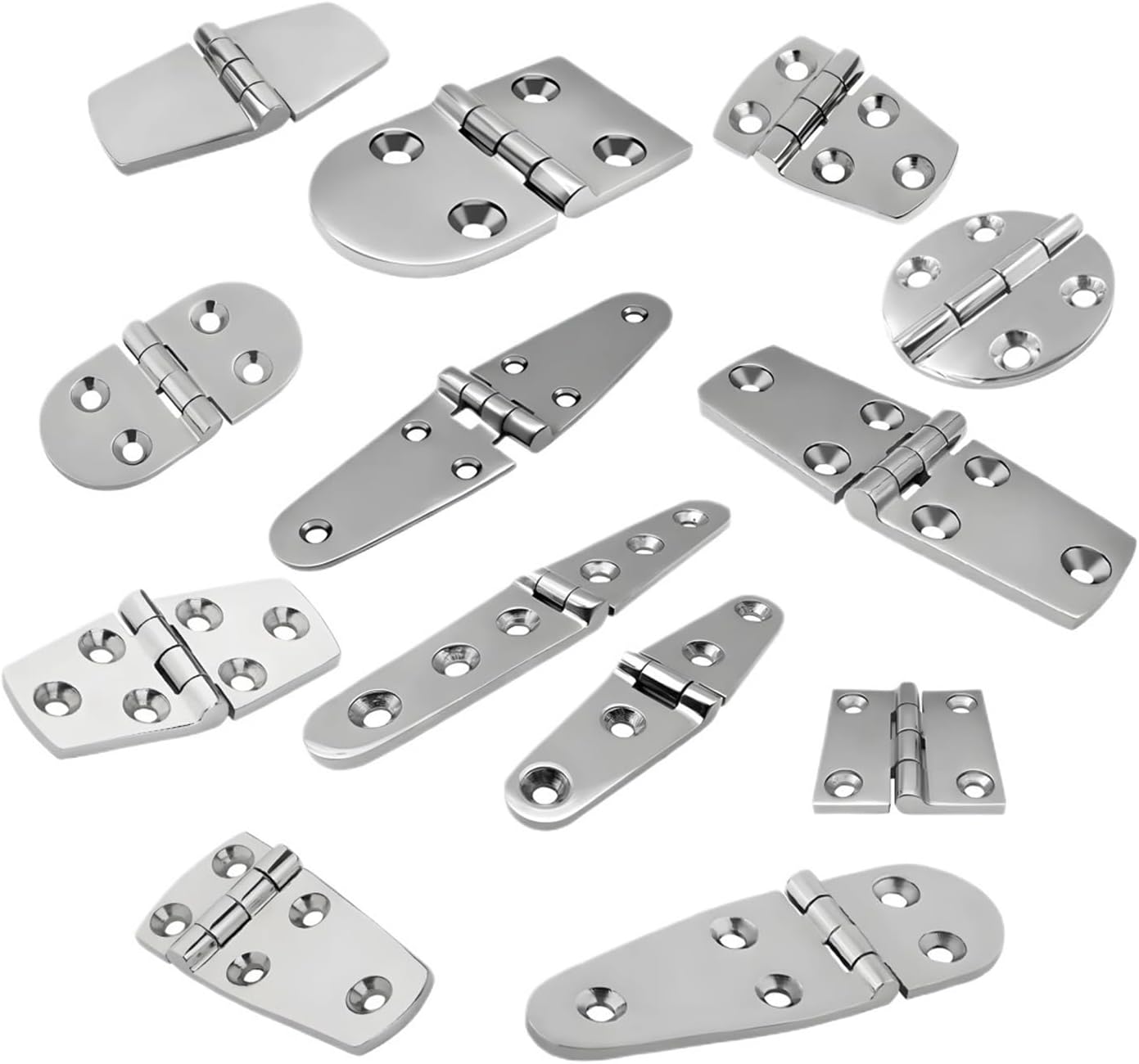 316 Stainless Steel Casting Hinge Flat Hinge Cabinet Doors for Windows 4/6 Holes Cast Strap Deck for Boat Hardware