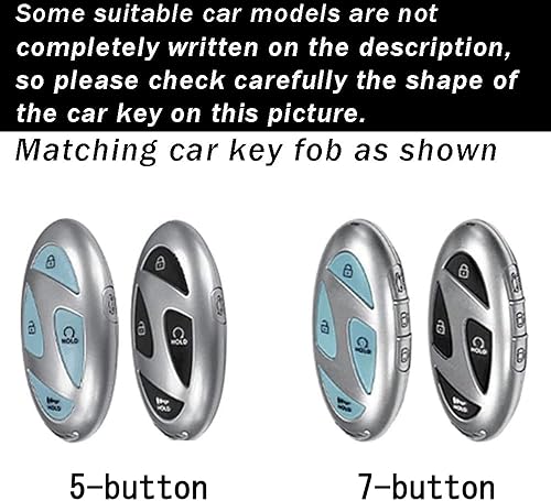 Miniatura 2 de ontto Funda para llavero de 7 botones con llavero compatible con Hyundai Azera Grandeur GN7 Ioniq 6 Kona EV 2023 Smart Remote Key Cover de cuero