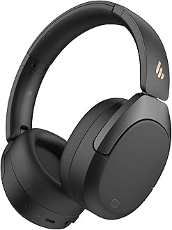 Edifier W830NB Active Noise Cancelling Wireless Over-Ear Headphones, Foldable Lightweight Bluetooth Headset with Hi-Res Audio, Dual Device Connection, 94 Hours Playtime Fast Charging - Black