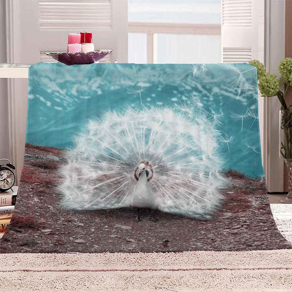 Dandelion Rural Fleece Throw Blanket 3D Dandelion Rural Microfiber Blanket Warm Soft Plush Throw Sofa Couch Bed Sofa Chair， Blanket 100 x 130 cm for Kids Teens,A782