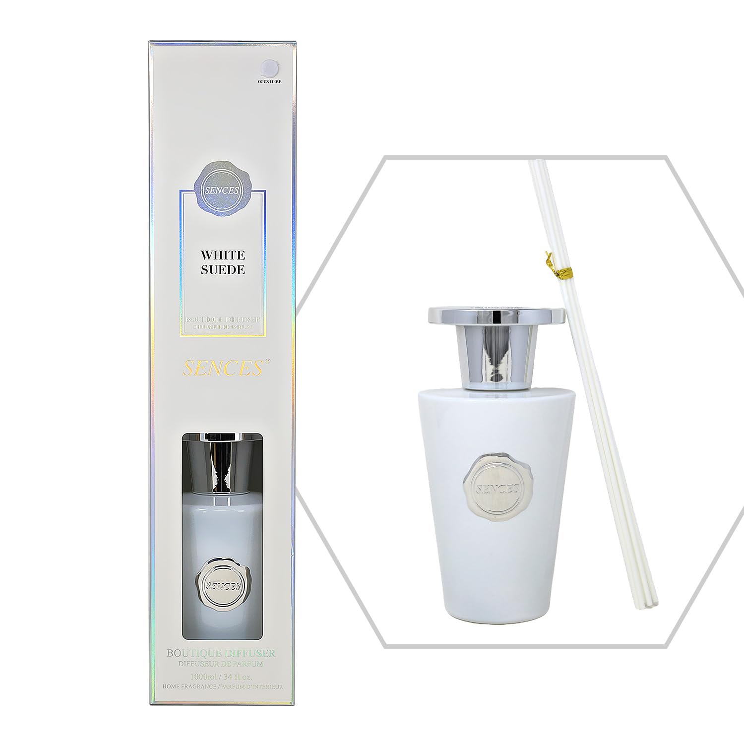 Reed Diffuser 1000ml Baltus White Suede Air Freshener Aromatherapy Fragrance