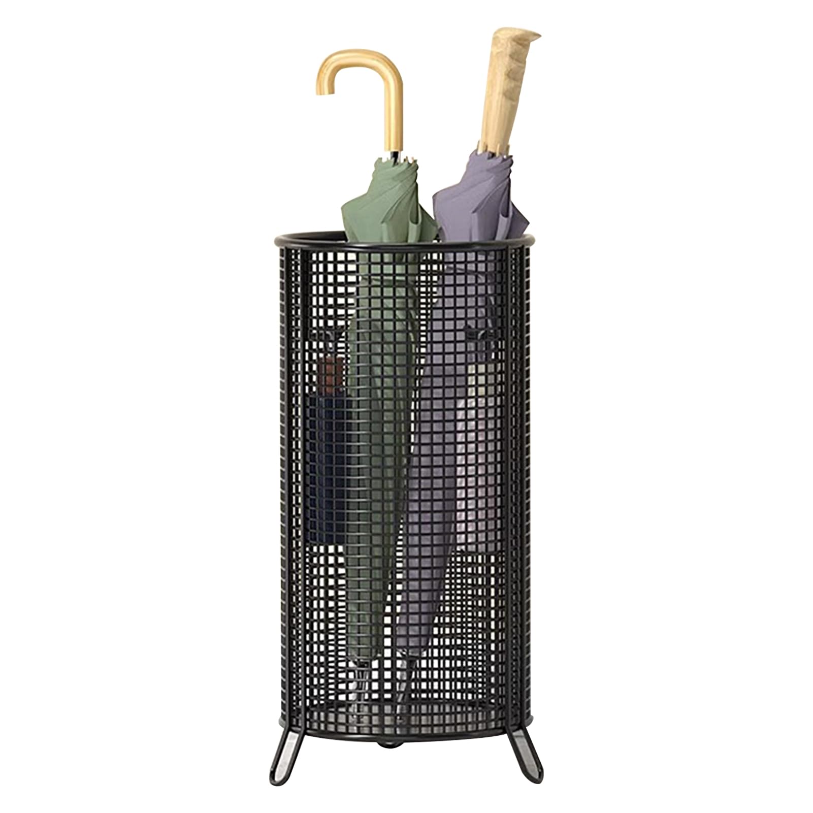HYLYGFH Freestanding Umbrella Stand with Drip Tray & Hooks - Modern Indoor Umbrella nizer for Entryway - Stylish Openwork Design for Home & Office Decor