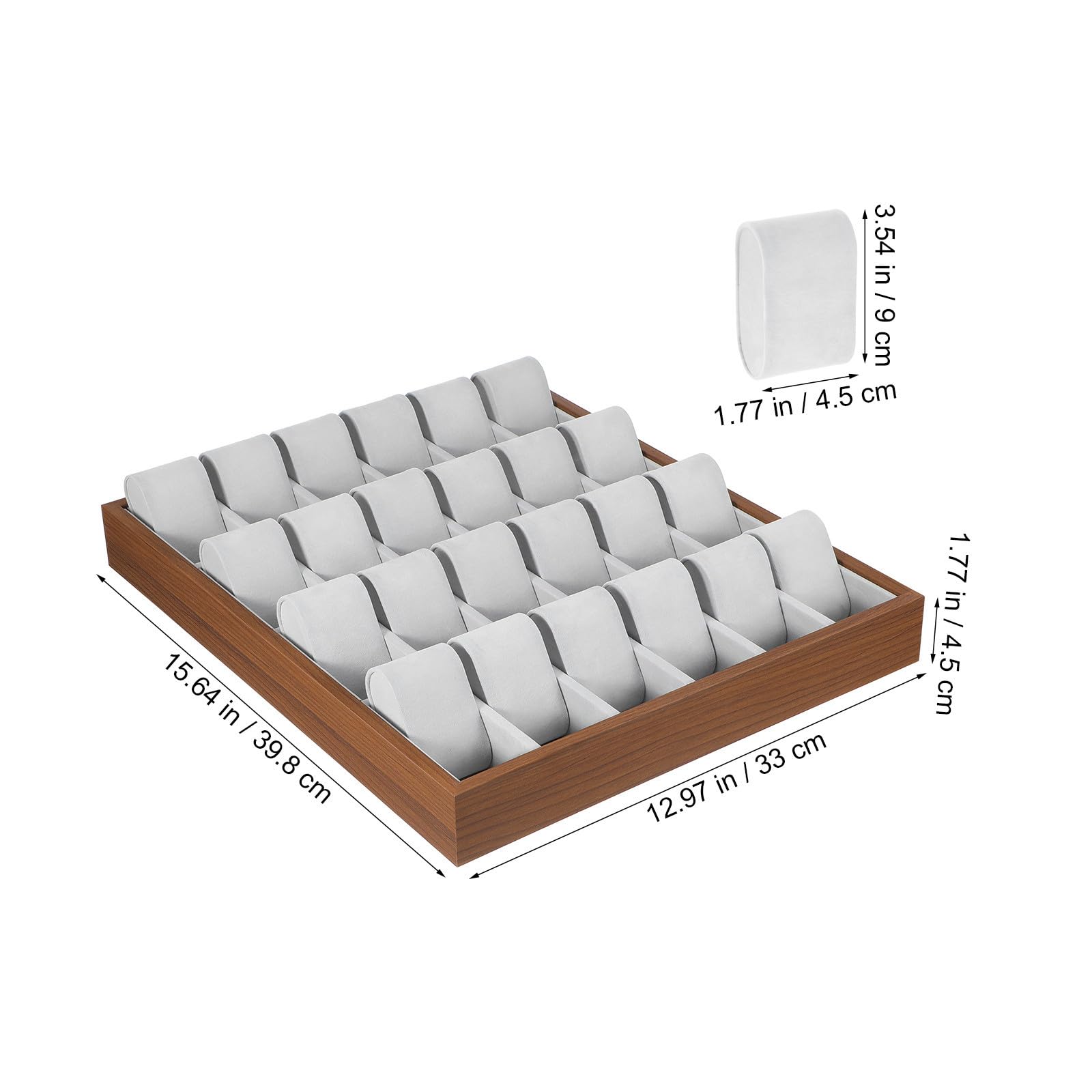 Mikikit Caja para Relojes de Madera Beige 24 Ranuras y Gran Capacidad, Organizador Elegante para Exhibir Relojes y Objetos Pequeños el Hogar